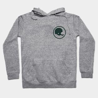 Two-Bar Helmet Minimalist Logo (Dark Green) Hoodie